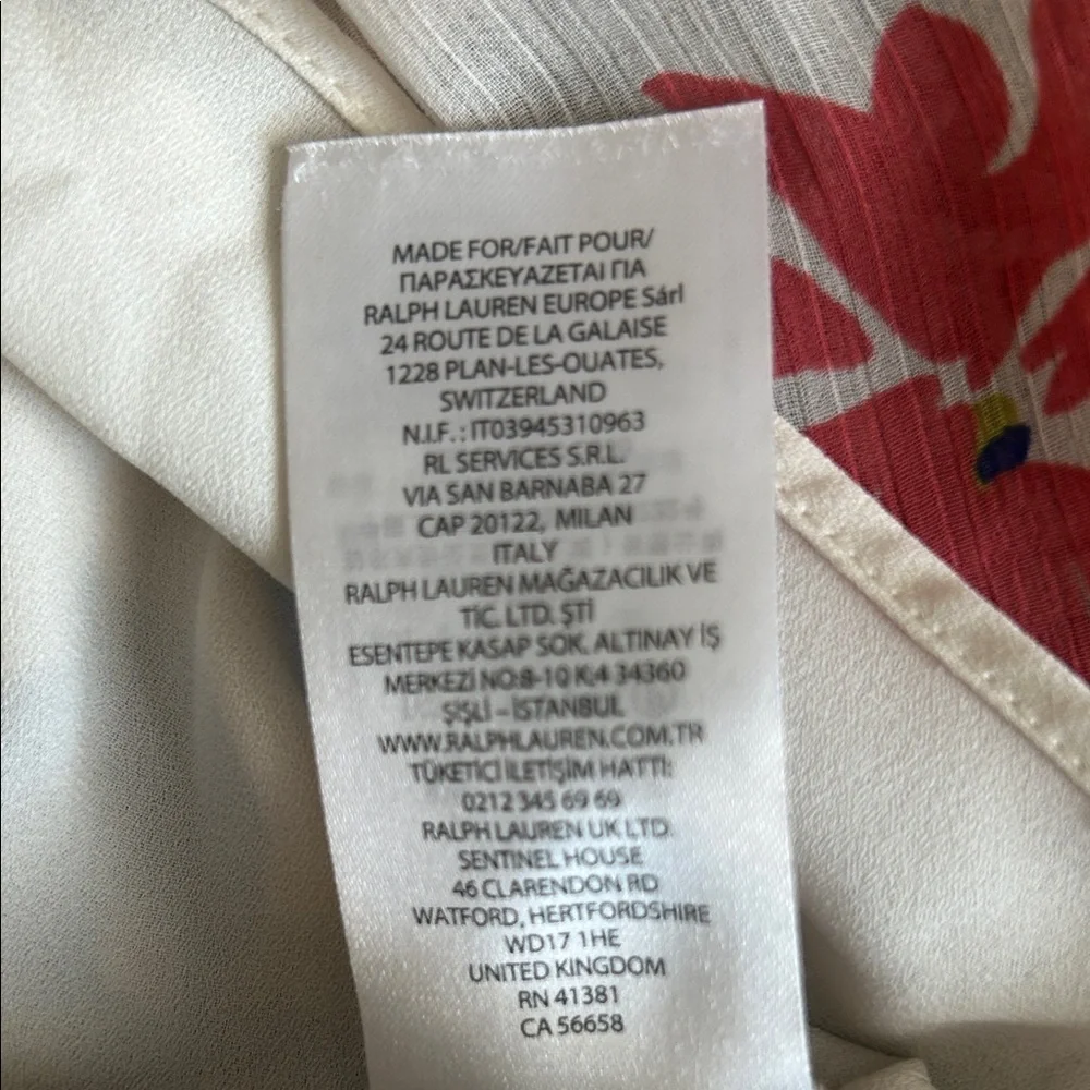 Ralph Lauren Floral Colorful Georgette Drop-Waist Dress Size 4 - Picture 10 of 14